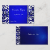 Elegantes Blau und Silber horizontal Visitenkarte (Vorne/Hinten)