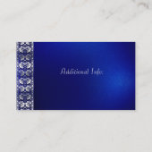 Elegantes Blau und Silber horizontal Visitenkarte (Rückseite)
