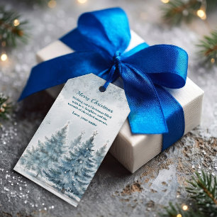 Elegantes Blau und Silber Winter Wonderland Geschenkanhänger