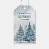 Elegantes Blau und Silber Winter Wonderland Geschenkanhänger (Vorderseite)