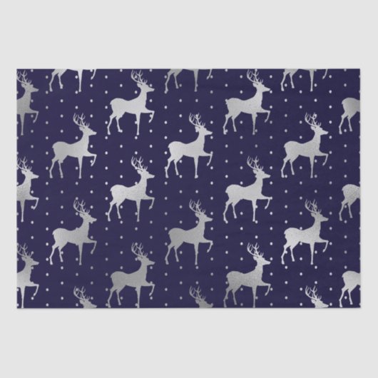 Elegantes Blau und Silberfresser Weihnachten Seidenpapier (Vorderseite)