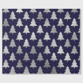 Elegantes Blau und Silberne Imitate Foil Christmas Geschenkpapier (Flach)