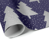 Elegantes Blau und Silberne Imitate Foil Christmas Geschenkpapier (Rolleneckpunkt)