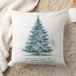 Elegantes Blau und Silver Winter Wonderland Kissen