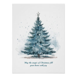 Elegantes Blau und Silver Winter Wonderland Poster