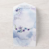 Elegantes Blau und Violett All In One Einladung (Außenbereich)