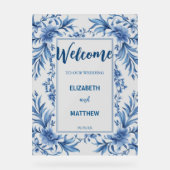 Elegantes Blau und Weiß Chinoiserie Antique Weddin Acrylschild (Vorderseite)