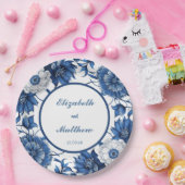 Elegantes Blau und Weiß Chinoiserie Antique Weddin Pappteller (Party)