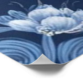 Elegantes Blau und Weiß Chinoiserie Antique Weddin Poster (Ecke)