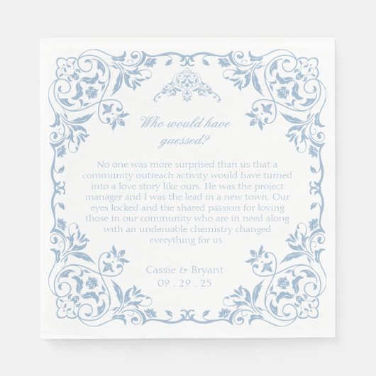 Elegantes Blau und Weiß Chinoiserie Einzigartige H Serviette (Vorderseite)