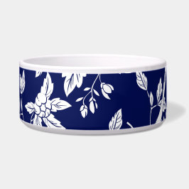 Elegantes Blau und Weiß Chinoiserie Pet Bowl Napf
