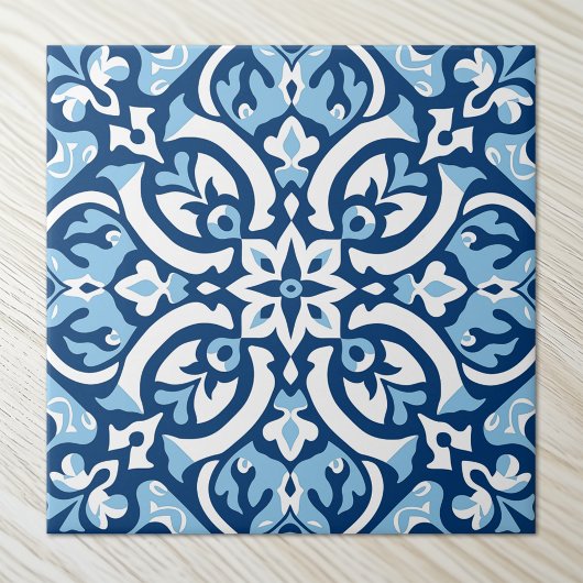 Elegantes Blau und Weiß Fliese