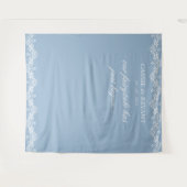 Elegantes Blau und Weiß-Hochzeitsstil-Foto Wandteppich (Vorderseite (Horizontal))