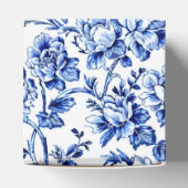 Elegantes Blau und Weiße Blumentoile Geschenkschachtel (Oben)