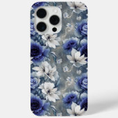 Elegantes Blau und Weiße Rosen und Lilien Case-Mate iPhone Hülle (Rückseite)