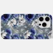 Elegantes Blau und Weiße Rosen und Lilien Case-Mate iPhone Hülle (Rückseite (Horizontal))