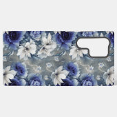 Elegantes Blau und Weiße Rosen und Lilien Samsung Galaxy Hülle (Rückseite (Horizontal))