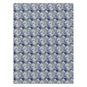 Elegantes Blau und Weiße Rosen und Lilien Tischdecke (Vorderseite)