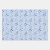 Elegantes Blau und Weiße Wildblume Wasserfarbe Geschenkpapier Set (Vorderseite 3)