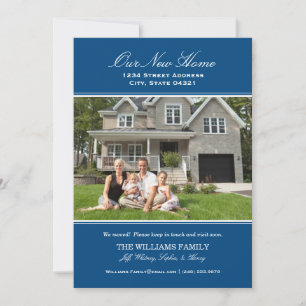 Elegantes Blau Unser neues Zuhause Foto Moving Ankündigung