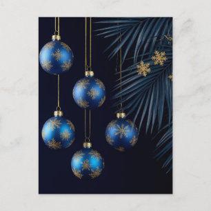 Elegantes Blau Weihnachten Winter Luxus Festlich F Postkarte