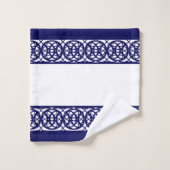 Elegantes Blau & Weiß Badhandtuch Set (Waschlappen)