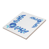 Elegantes Blau-Weiß-Blumenmuster Mediterran Fliese (Seite)