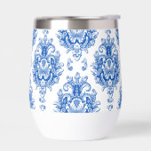 Elegantes Blau-Weiß-Mittelmeer-Damaskus-Muster (Links)