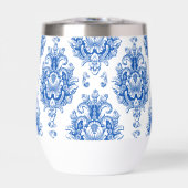 Elegantes Blau-Weiß-Mittelmeer-Damaskus-Muster (Vorderseite)