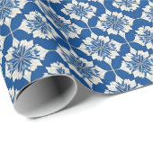 Elegantes Blau-Weiß-Muster Geschenkpapier (Rolleneckpunkt)