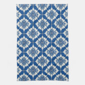 Elegantes Blau-Weiß-Muster Geschirrtuch (Vertikal)