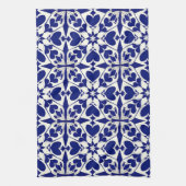 Elegantes Blau-Weiß-Muster Geschirrtuch (Vertikal)