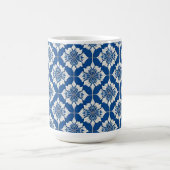 Elegantes Blau-Weiß-Muster Kaffeetasse (Mittel)