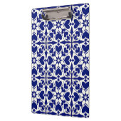 Elegantes Blau-Weiß-Muster Klemmbrett (Links)
