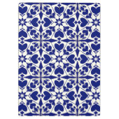Elegantes Blau-Weiß-Muster Klemmbrett (Rückseite)