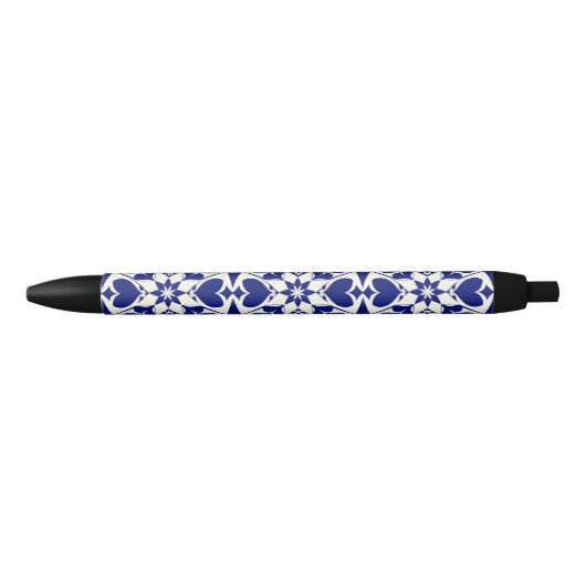 Elegantes Blau-Weiß-Muster Kugelschreiber (Vorderseite)