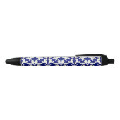 Elegantes Blau-Weiß-Muster Kugelschreiber (Oberseite)