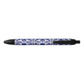 Elegantes Blau-Weiß-Muster Kugelschreiber (Rückseite)