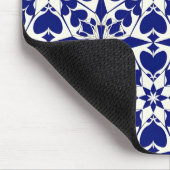 Elegantes Blau-Weiß-Muster Mousepad (Ecke)