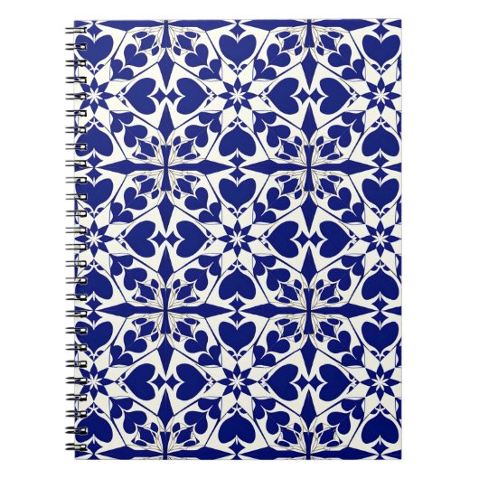 Elegantes Blau-Weiß-Muster Notizblock (Vorderseite)