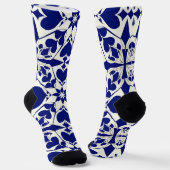 Elegantes Blau-Weiß-Muster Socken (Gewinkelt)