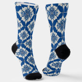 Elegantes Blau-Weiß-Muster Socken (Gewinkelt)