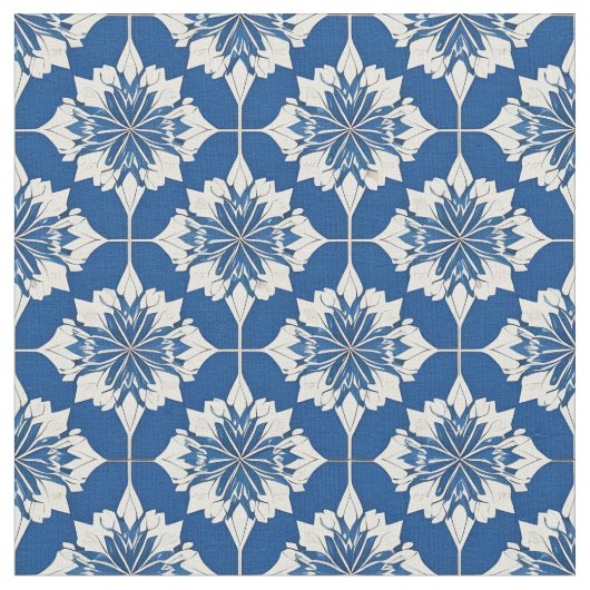 Elegantes Blau-Weiß-Muster Stoff (Nahaufnahme)