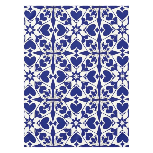 Elegantes Blau-Weiß-Muster Tischdecke (Vorderseite)