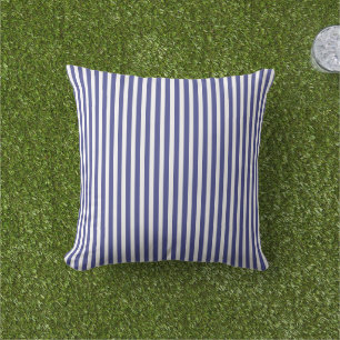 Elegantes Blau-Weiß-Streifenmuster Kissen
