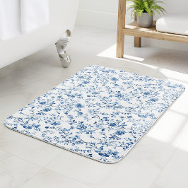 Elegantes Blau-Weiß-Toile-Französischer-Vintage-St Badematte