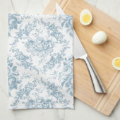 Elegantes blau-weiße Blumentoilette Geschirrtuch (Viertel Falte)