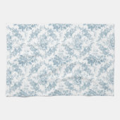 Elegantes blau-weiße Blumentoilette Geschirrtuch (Horizontal)