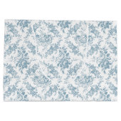 Elegantes blau-weiße Blumentoilette Große Geschenktüte (Rückseite)
