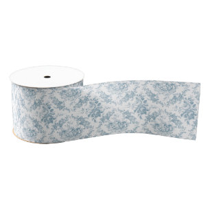 Elegantes blau-weiße Blumentoilette Ripsband